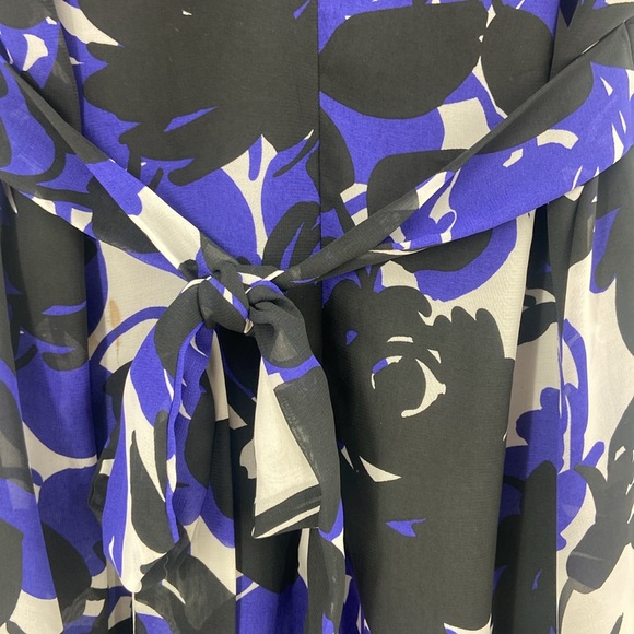 Trulli flowing black and purple ruffle trim flirty feminine coquette dress - Picture 9 of 16